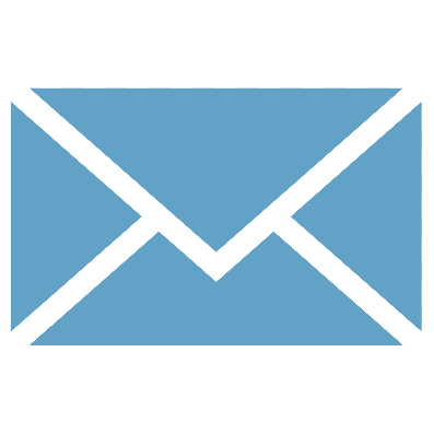 Mail Logo im Babyblau ohne Hintergrund, verlinkt zum Mail Client.